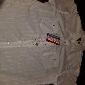 Vintage Pearl Snap Wrangler Dress Shirt w/ Tags